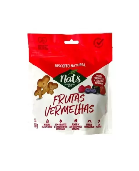 BISCOITO NATS FRUTAS VERMELHAS 150 GR